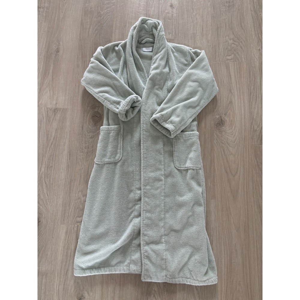Restoration Hardware Robe Womens Medium Sage Green Cotton Terry Cloth